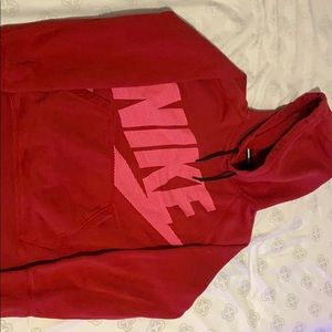 Nike red hoodie size large